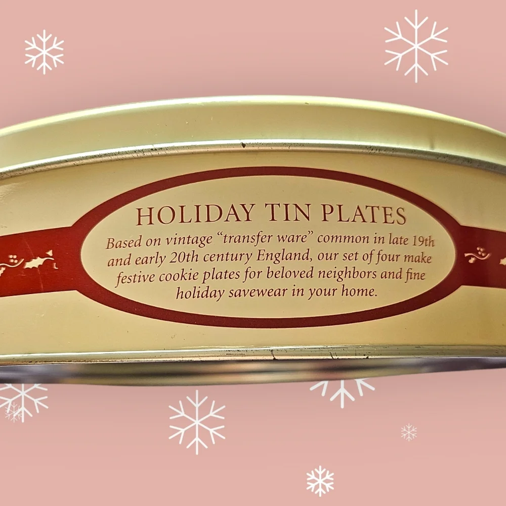 Vintage New Restoration Hardware Holiday Tin Plates in Collectible Tin 2005